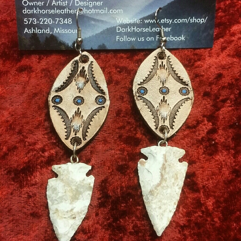 Hand made Leather Earrings